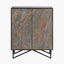 Verde Black Mango Wood and Stone Veneer 2 Door Bar Cabinet