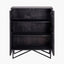 Verde Black Mango Wood and Stone Veneer 2 Door Bar Cabinet