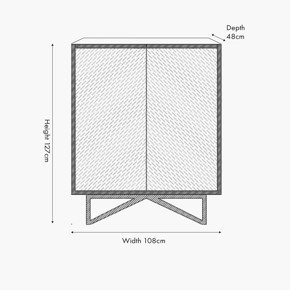 Verde Black Mango Wood and Stone Veneer 2 Door Bar Cabinet