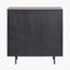 Hailee Black and Natural Chevron Oak and Pine Wood 2 Door Bar Cabinet