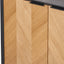 Hailee Black and Natural Chevron Oak and Pine Wood 2 Door Bar Cabinet