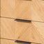 Hailee Black and Natural Chevron Oak and Pine Wood 3 Drawer Unit