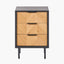 Hailee Black and Natural Chevron Oak and Pine Wood 3 Drawer Unit