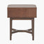 Raie Dark Brown Ribbed Oak and Pine Wood 1 Drawer Unit