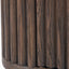 Raie Dark Brown Ribbed Oak and Pine Wood 1 Drawer Unit