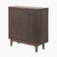 Raie Dark Brown Ribbed Oak and Pine Wood 2 Door Bar Cabinet