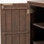 Raie Dark Brown Ribbed Oak and Pine Wood 2 Door Bar Cabinet