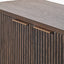 Raie Dark Brown Ribbed Oak and Pine Wood 2 Door Bar Cabinet