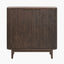 Raie Dark Brown Ribbed Oak and Pine Wood 2 Door Bar Cabinet