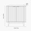 Raie Dark Brown Ribbed Oak and Pine Wood 2 Door Bar Cabinet