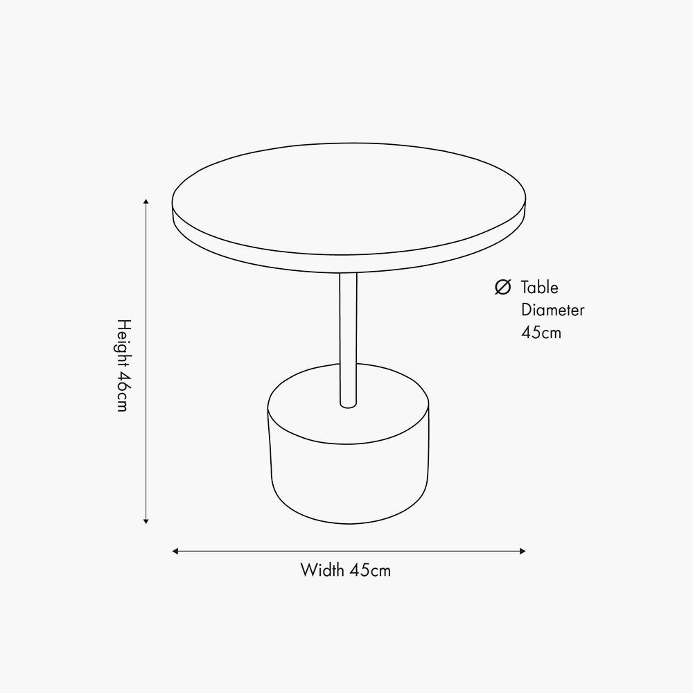 Enzo Black Marble and Black Metal Cylinder Base Coffee Table