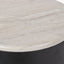 Remy White Marble Effect and Black Metal Storage Side Table