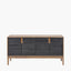 Gio Black and Natural Acacia Wood 4 Door Sideboard