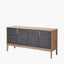 Gio Black and Natural Acacia Wood 4 Door Sideboard