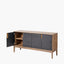 Gio Black and Natural Acacia Wood 4 Door Sideboard
