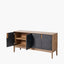 Gio Black and Natural Acacia Wood 4 Door Sideboard