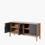 Gio Black and Natural Acacia Wood 4 Door Sideboard