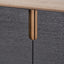 Gio Black and Natural Acacia Wood 4 Door Sideboard