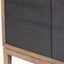 Gio Black and Natural Acacia Wood 4 Door Sideboard