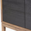 Gio Black and Natural Acacia Wood 4 Door Sideboard