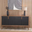Gio Black and Natural Acacia Wood 4 Door Sideboard