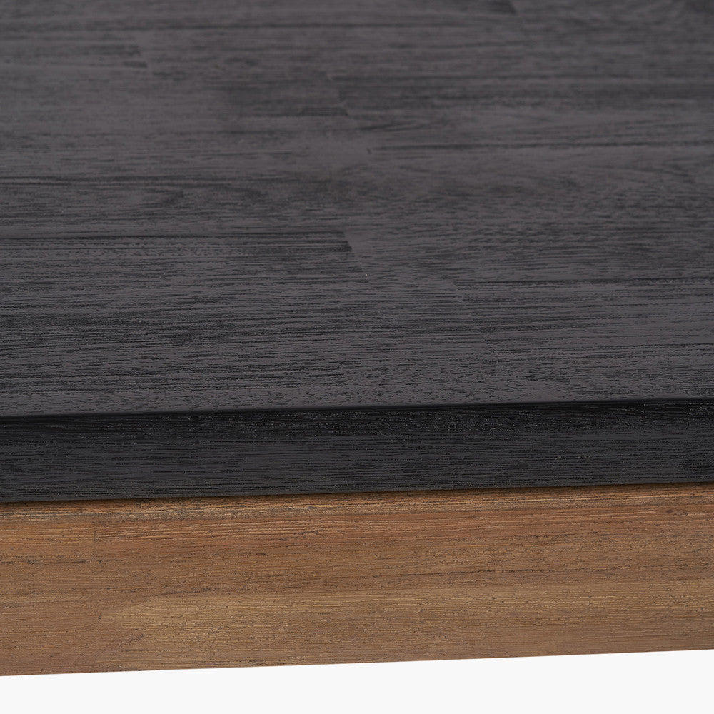Gio Black and Natural Acacia Wood Dining Table