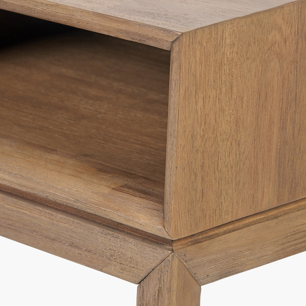 Gio Black and Natural Acacia Wood 1 Drawer Console Table
