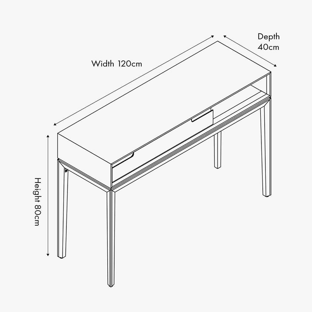 Gio Black and Natural Acacia Wood 1 Drawer Console Table