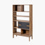 Gio Black and Natural Acacia Wood 2 Drawer, 7 Niche Shelf Unit