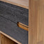 Gio Black and Natural Acacia Wood 2 Drawer, 7 Niche Shelf Unit