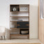 Gio Black and Natural Acacia Wood 2 Drawer, 7 Niche Shelf Unit