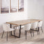 Marca Sand Wash Acacia Wood and Black Metal 8 Seater Dining Table