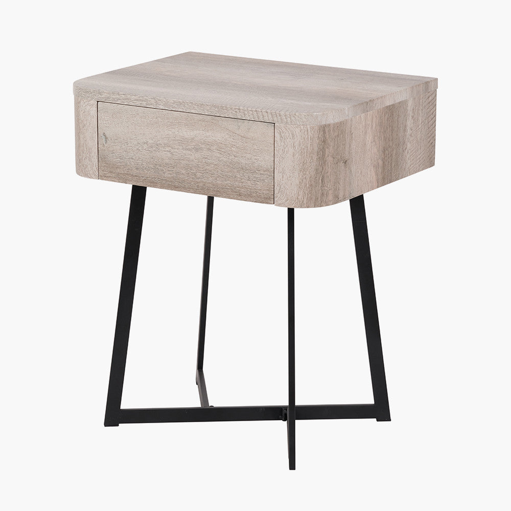 Ukiah Grey Oak Veneer 1 Drawer Unit