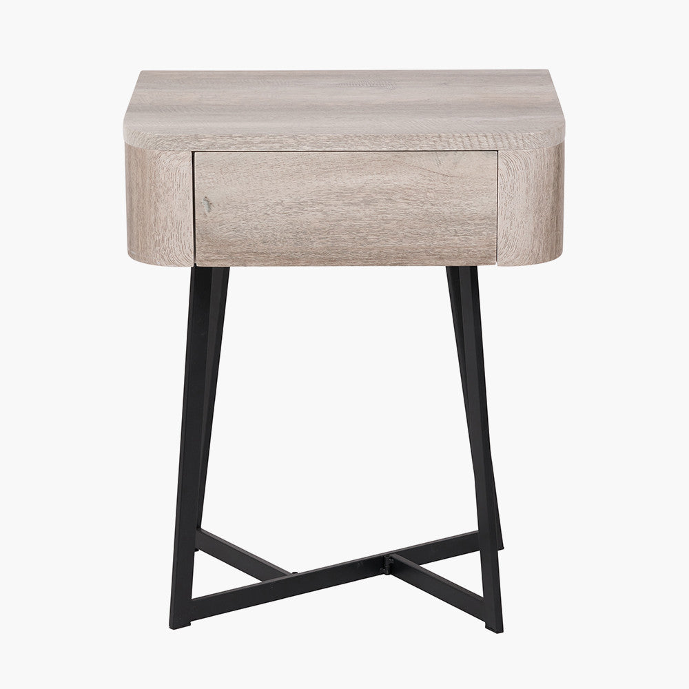 Ukiah Grey Oak Veneer 1 Drawer Unit