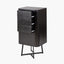 Ukiah Black Ash Veneer and Black Metal 5 Drawer Tall Boy