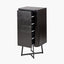 Ukiah Black Ash Veneer and Black Metal 5 Drawer Tall Boy