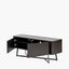 Ukiah Black Ash Veneer and Black Metal 2 Door Low Unit