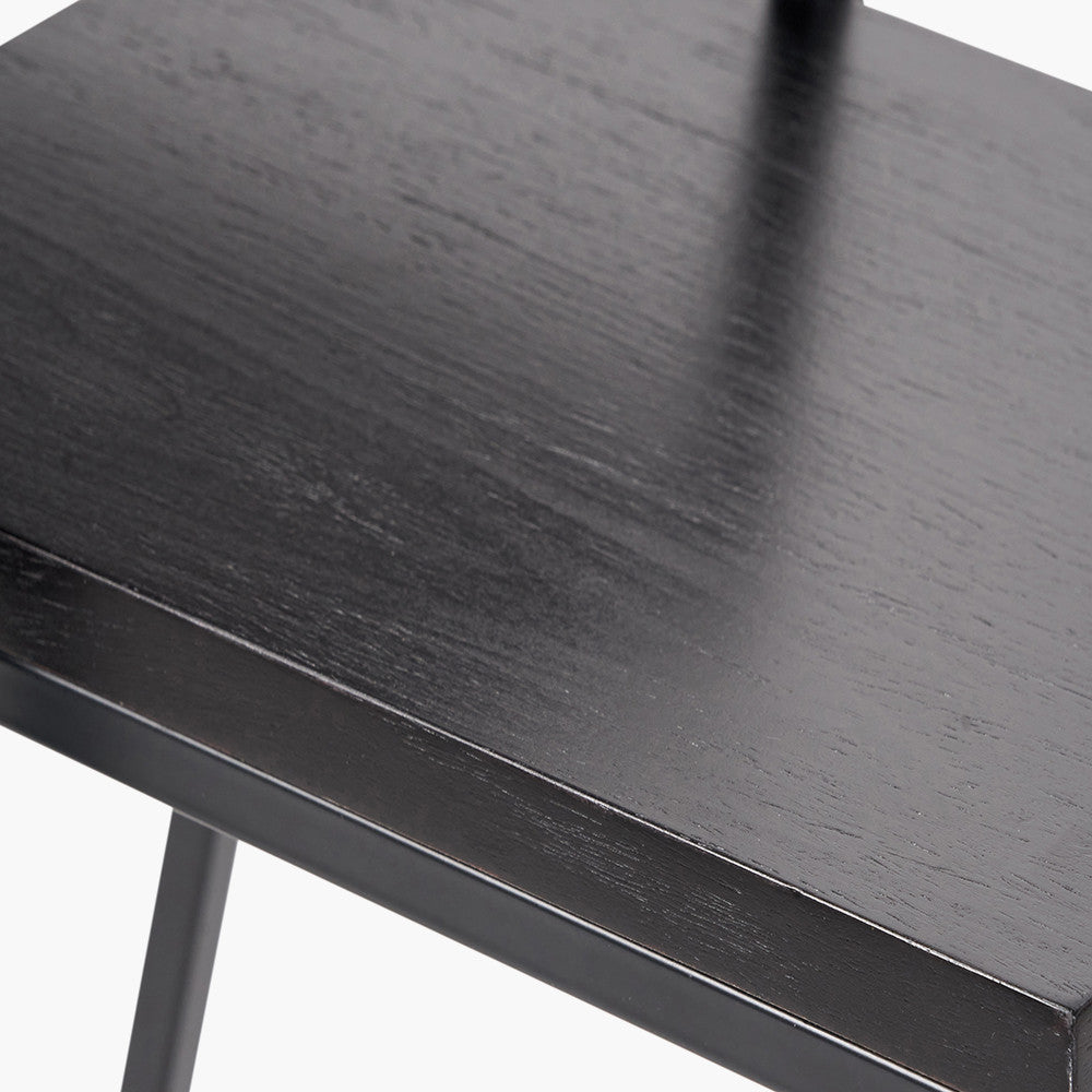 Mashiko S/2 Black Ash Veneer and Black Metal Side Tables