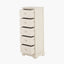 Croft Linen Pine Wood 5 Drawer Tall Unit