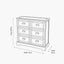 Croft Linen Pine Wood 6 Drawer Unit