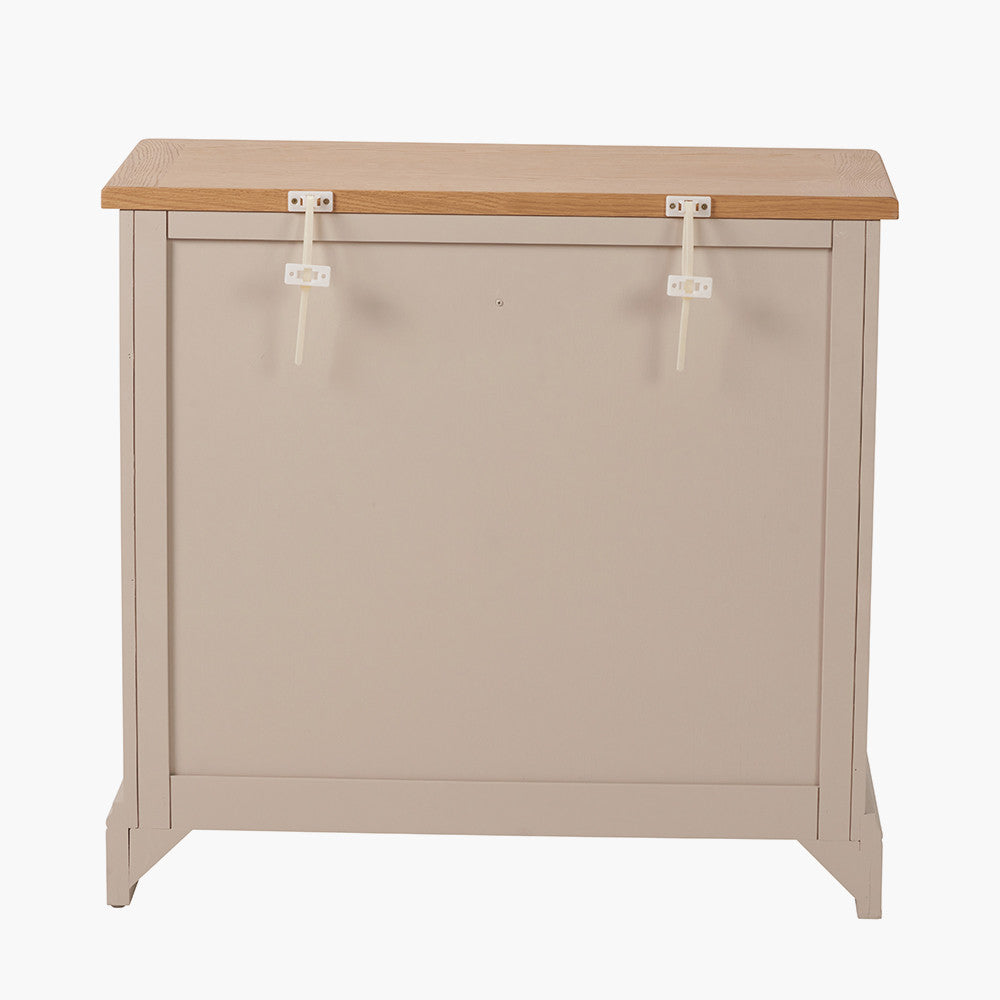 Fairford Parchment White Pine and Oak Wood 2 Drawer Console Table