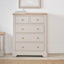Fairford Parchment White Pine and Oak Wood 5 Drawer Unit