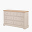 Fairford Parchment White Pine and Oak Wood 7 Drawer Unit