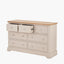 Fairford Parchment White Pine and Oak Wood 7 Drawer Unit