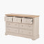 Fairford Parchment White Pine and Oak Wood 7 Drawer Unit