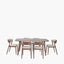 Elias Dark Ash Wood Retro Dining Table and 6 Chairs