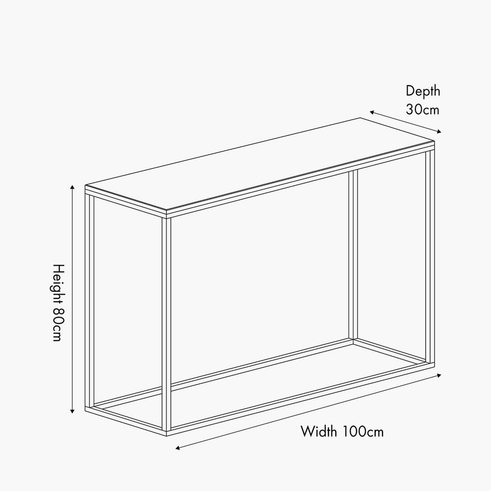 Kalani White Marble and Black Metal Rectangular Console Table