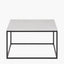 Kalani White Marble and Black Metal Square Coffee Table