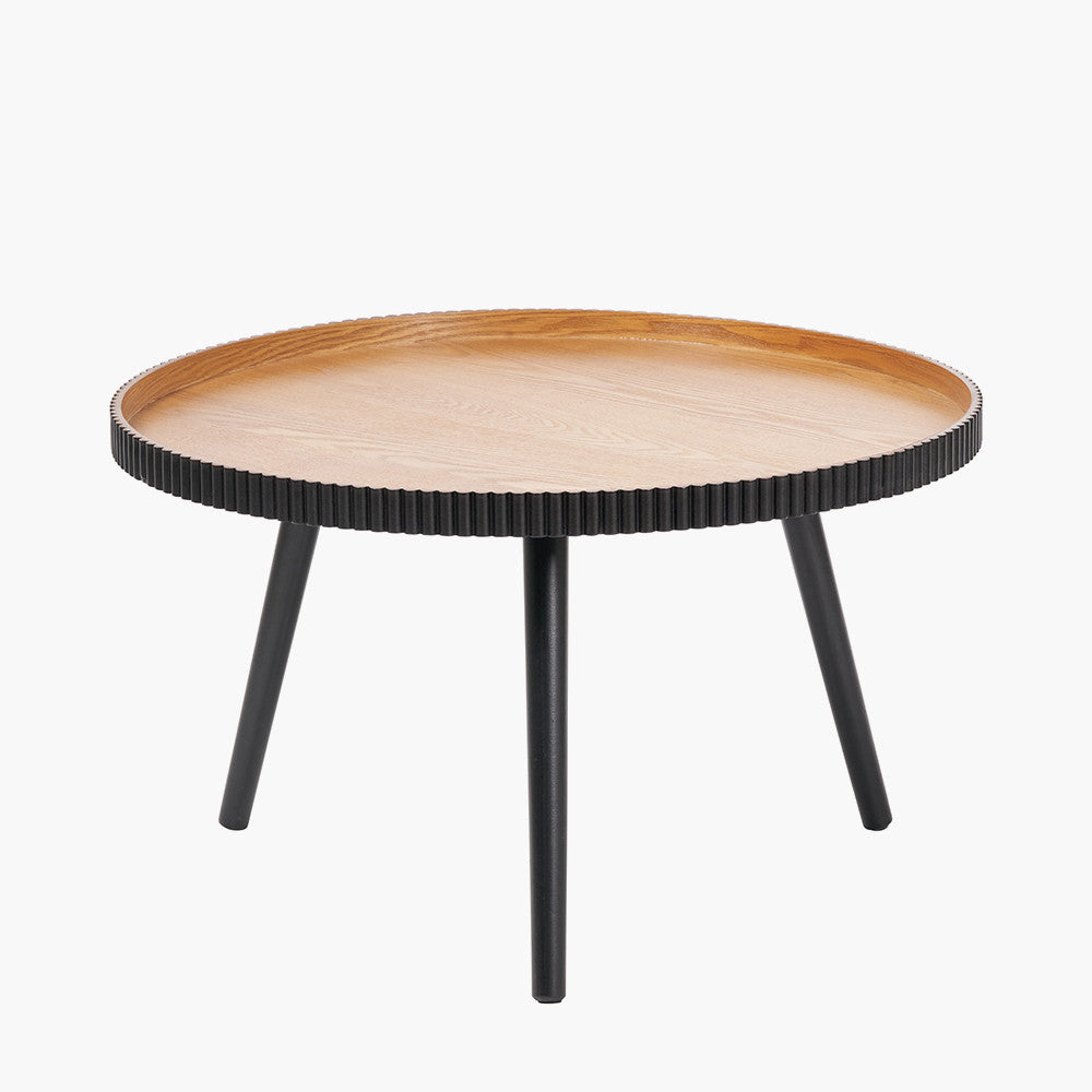 Hammond Natural and Black Pine Wood Coffee Table