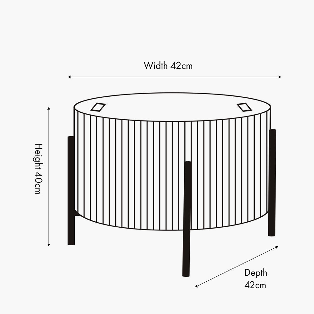 Henderson Black Wood and Black Metal Storage Coffee Table